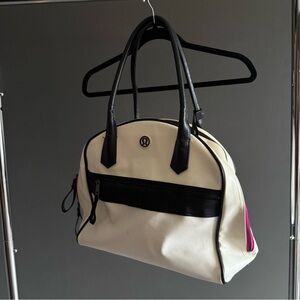 lululemon athletica Cream and Black Tote Bag